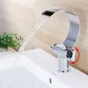 Double Handle Single Hole Waterfall Bathroom Vanity Sink Faucet Creative Personality Washbasin Bathroom Faucet1881