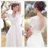 2019 País Boho Wedding Dress Lace Chiffon Andar de comprimento querido vestidos de casamento do vintage ao ar livre Praia vestidos de noiva Vestidos Custom Made