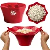 Skål mikrovågsugn silikon verktyg popcorn behållare skål geometrisk form popcorn bucket western style hink direkt uppvärmda verktyg