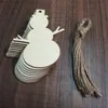 2018 Creative Christmas Decor Naturalne Drewniane Elk Snowman Choinki Wiszące Ornament Wood Craft Wisiorek 10 sztuk / torba Gorące Boże Narodzenie Dostawy
