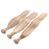 Gemengde kleur honing blond en blonde kleur haar gemengd 27/613 piano haarverlenging 3pcs / lot blonde haarverlenging te koop