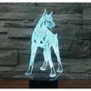 Luce notturna a LED per cani 3D Illusion con 7 colori Lampada decorativa per la casa Decorazioni per la casa di Natale Lampade in acrilico # R21