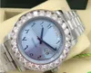 Luksusowe zegarki Diamond ramka Sapphire 228206 Platinum 40 mm Ice Blue Arabic Rzadka mecz Automatyczna moda marka męska zegarek Woman zegarki z pudełkiem