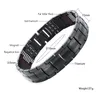 Heren zwarte pure titanium magnetische armband voor mannen 4in1 magneten negatieve ionen germanium gezondheid armbanden sieraden