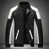 Wholesale- 6XL 2017 New Leather Jacket Mens Plus Size Winbreak Patchwork Black&White Pu Jacket Thin&Thick Warm Motorcycle Coats XA049