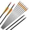 Archery 31'' Carbon Fiber Shaft Arrows Spine 400 for Compound Recurve Bow with Field Points Hunting Shooting Outdoor