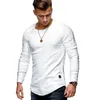 Hot 2018 New Spring Fashion Brand O-Collo Slim Fit T-shirt a maniche lunghe da uomo Trend Casual T-shirt da uomo Europa e America T-shirt