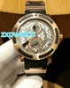 6 Färg Luxury High Quality Watch 45mm FN Rostfritt Stålfall Glas Back Gummi Rem Vattenbeständig Mäns Armbandsur Lyxklockor