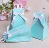 Personalized Rings Wedding Party Favors Box Love Bird Sweets Candy Choclate Boxes Gifts Present Wrap Bag with bow Tiffany Blue