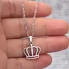 Everfast 10Pc/Lot Simple Crown Stainless Steel Charms Chokers Pendants Necklaces Women Kids Girls Fashion Minimalist Jewelry Gift SN102