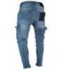 Heren Ripped Jeans Biker Streetwear Blauwe Denim Broek Slanke Lange Broek Potlood Broek Jeans Mannelijke Verontruste Hip Hop Jeans