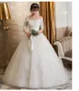 Robe de mariée Vintage robe de bal avec manches courtes en dentelle 2018 grande taille robe de mariée pas cher Bow vestido de noiva