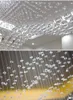 Luxury Modern Wave Crystal Chandelier Lighting Rain Drop Ceiling Lamp for Dining Room L39.4*W7.9*H39.4 Inch