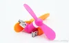 Wholesale! 2-in1 Mini Micro USB mobile phone fan portable flexible Mini USB fans for PC tablets power bank android smartphones