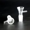 Glas tobak och ört torr skål Slide med handtag för Bong Pipes Hookahs 14mm 18mm Manlig