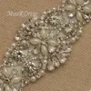 MissRDress Cintura da sposa Fusciacche Nastri di cristallo argento Perle Strass Cintura da sposa Cintura per abito da sposa e damigella d'onore YS8065759936