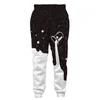 Joggers Men Sweatpants Funny Galaxy Pouring Milk Print 3D Pants Black White Color Loose Casual Trousers Pantalones Hombre