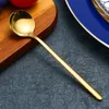 Mini Coffee Spoon Stainless Steel Tea Spoon Gold Stirring Teaspoon Bar Restaurant Kitchen supplies Christmas Birthday Party Utensil WX9-873