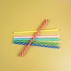 Colorful Reusable Hard Plastic Stripe Drinking Straws Birthday Wedding Party Decoration Bar Supplies Free Shipping ZA6214