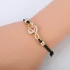 Nuevo diseño creativo Nota musical Pulsera de diamantes de imitación Individualidad popular Pulseras chapadas en oro de alta calidad para mujer Regalo Joyería de moda