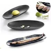 Imitation Porcelain Dinnerware Cafeteria Tapas Dish Dessert Barbecue Plate A5 Melamine Dish Black Frost Tableware Dinner Plate