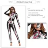 Halloween Skeleton Costume Men and Womens Sexy Cosplay Costume Scary Costume Body suit Halloween Cosplay Jumpsuit