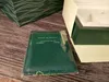 Novo Estilo Verde Assista Caixa De Madeira Original Papers Relógios de Presente Caixas de Saco De Couro Cartão Para coroa LOGO Box 116660 116600 Watch Box