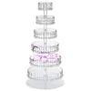 Alzate per torte in cristallo con lampadario a 7 livelli Cupcake Tower Stand Wedding Party Cake Tower/centrotavola per matrimoni