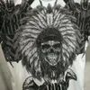 Mijn merk T-shirt Mens Designer T-shirts Mannen Wit Rode T-stuk Schedel Axe Stones T-shirt Warrior Crystal Letters Tops