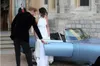 Elegantes vestidos de novia blancos de sirena 2018 Prince Harry Meghan Markle Vestidos de fiesta de boda Halter Vestido de recibo de boda de satén suave BC0160