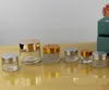 Verre en verre transparent Cosmetics Pocs 5G Récipient de casserole ronde Balm de maquillage vide Lève Lotion Eye Cream Échantillon Boutelles