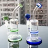 Glazen bong rigs 2 lagen waterpijp dikke kom met waterpijpkweker banger bongs roken dabber heady olie kleine bubbler