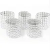 Diamond servet ringen voor bruiloft servethouders strass stoel sjakers banket diner kersttafel decoratie goud en zilver