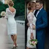short ivory lace sheath wedding dress