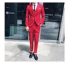 Slim Fit Rouge 3 Pièces Costume Hommes De Mariage Tuxedos Marié Garçons D'honneur Costumes Hommes Business Party Prom Blazer (Veste + Pantalon + Cravate + Gilet) 1254