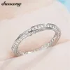 Choucong Endless Cross Ring runt Diamond Real 925 Sterling Silver Engagement Bröllop Band Ringar för Kvinnor Män Bijoux