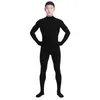 Ensnovo Erkekler Likra Spandex Suit Balıkçı Yaka Siyah Unitard Tek Parça Tam Vücut Özel Cilt Sıkı Hiçbir Kafa Unisex Cosplay Kostümleri