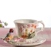 Tee- und Kaffeetassen aus Keramik, Vögel, Blumen, Milchbecher, Heimdekoration, Bastelraum, Hochzeitsdekoration, Porzellanfigur, Bastelbecher