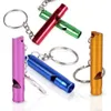 Mini Aluminium Whistle Dogs för träning med Keychain Key Ring Outdoor Survival Emergency Exploring Free Shipping