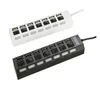 USB 2.0 HUB Power Strip 7 портов разъем LED Light UP концентратор с переключателем адаптер переменного тока для мыши клавиатура зарядное устройство ПК настольный ноутбук планшет