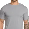 New Mens Verão T-shirt dos homens da forma T Shirt Roupa Gym Elastic apertado Spandex Man O-Neck Tops Men Tees