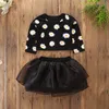 Baby Girl Clothes Infant Toddler Girls Clothing Set Long Sleeve Daisy Print Crop Tops + Tutu Skirt 2PCS Baby Outfits Children Kids Clothing