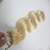 613 Bleach Blonde Braziliaanse Body Wave Haar Micro Loop Ring Hair Extensions 100s Micro Link Hair Extensions Human 100G Micro Bead Extensions