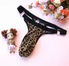 2018 Brand new Leopard Mens Sexy Lingerie penis sheath underwear Mens large pouch g-Strings & thongs Gay lingerie DHL