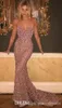 Berta Luxe Sexy Sweetheart Avondjurken Backless Sheer Neck Beaded Pailletten Mermaid Prom Dresses See door formele feestjurken