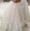 Prinzessin sehen durch V -Hals -Spitzenscheide Hochzeitskleid mit abnehmbarem Zug Langarm Open Rücken Brautkleid Custom Made Applique3887084