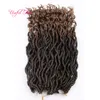 WHOELSALE HAIR DREADLOCS SYNTHETISK BRAIDING HAIR GUDDESS LOCS FAUX LOCS CURRY CROCHET HAIR 18 INCH CROCHET BRAIDS MARLEY TWIST SVART KVINNOR