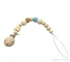 Baby Pacifier Chain Wood Beaded Soother Clip Holder Toddler Funny Nipple Teether Dummy Strap Chain Baby DIY Molar Toys Nipple Chain LDH38