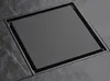 Modern Pure Black Invisible Shower Floor Drain /Bathroom Balcony Use Brass Material Rapid Drainage Tile Insert Square Drains