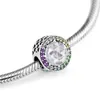 Rainbow Radiant Hearts Charm Fashion 925 perles en argent sterling bijoux à bricoler soi-même convient pour pandora Bracelets collier livraison gratuite
